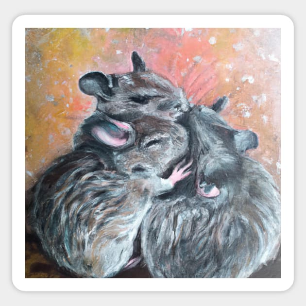 Degus Oil Painting Sticker by soulfulprintss8